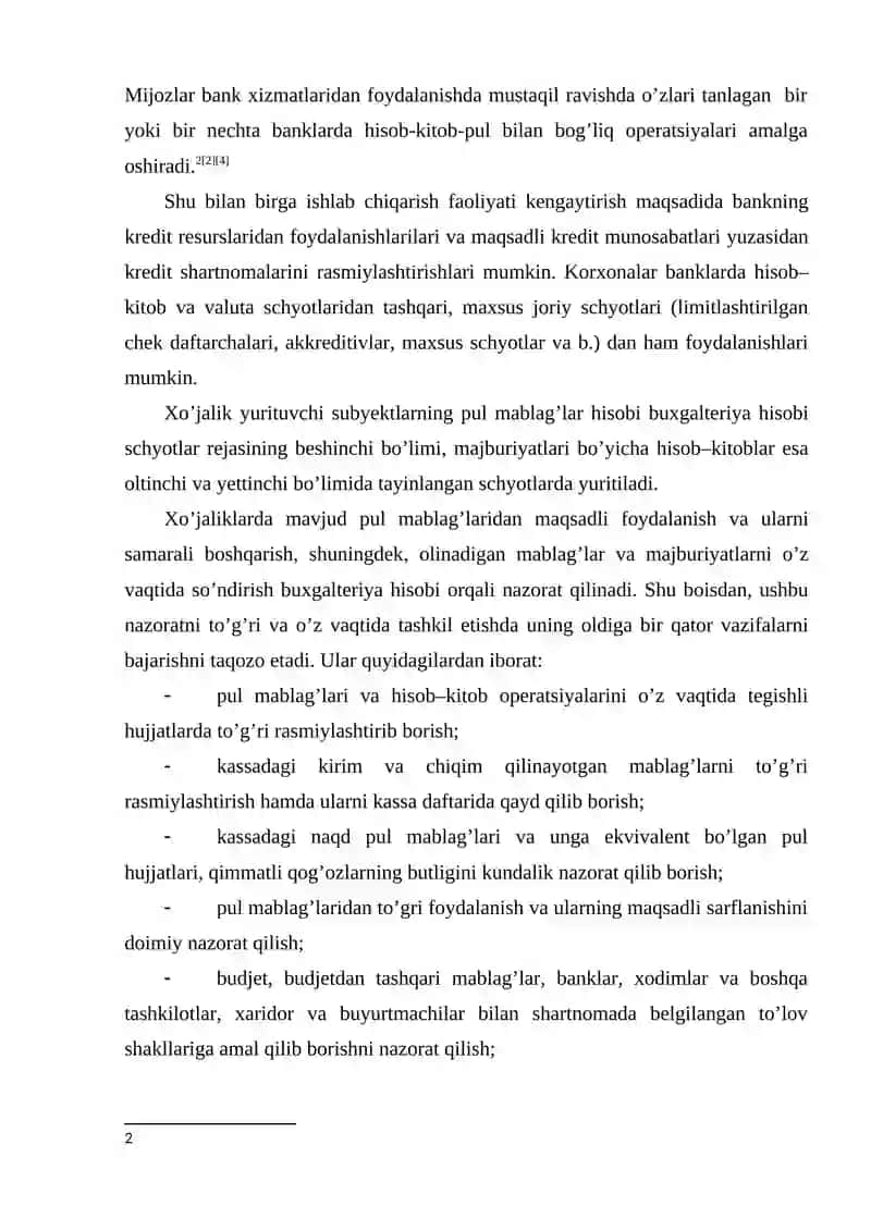 Pul mablag’lari va hisob–kitoblar hisobi 3