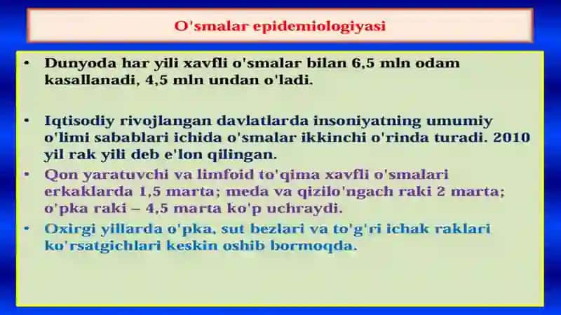 Xavfli va xavfsiz oʻsmalar klasikatsiyasi 3