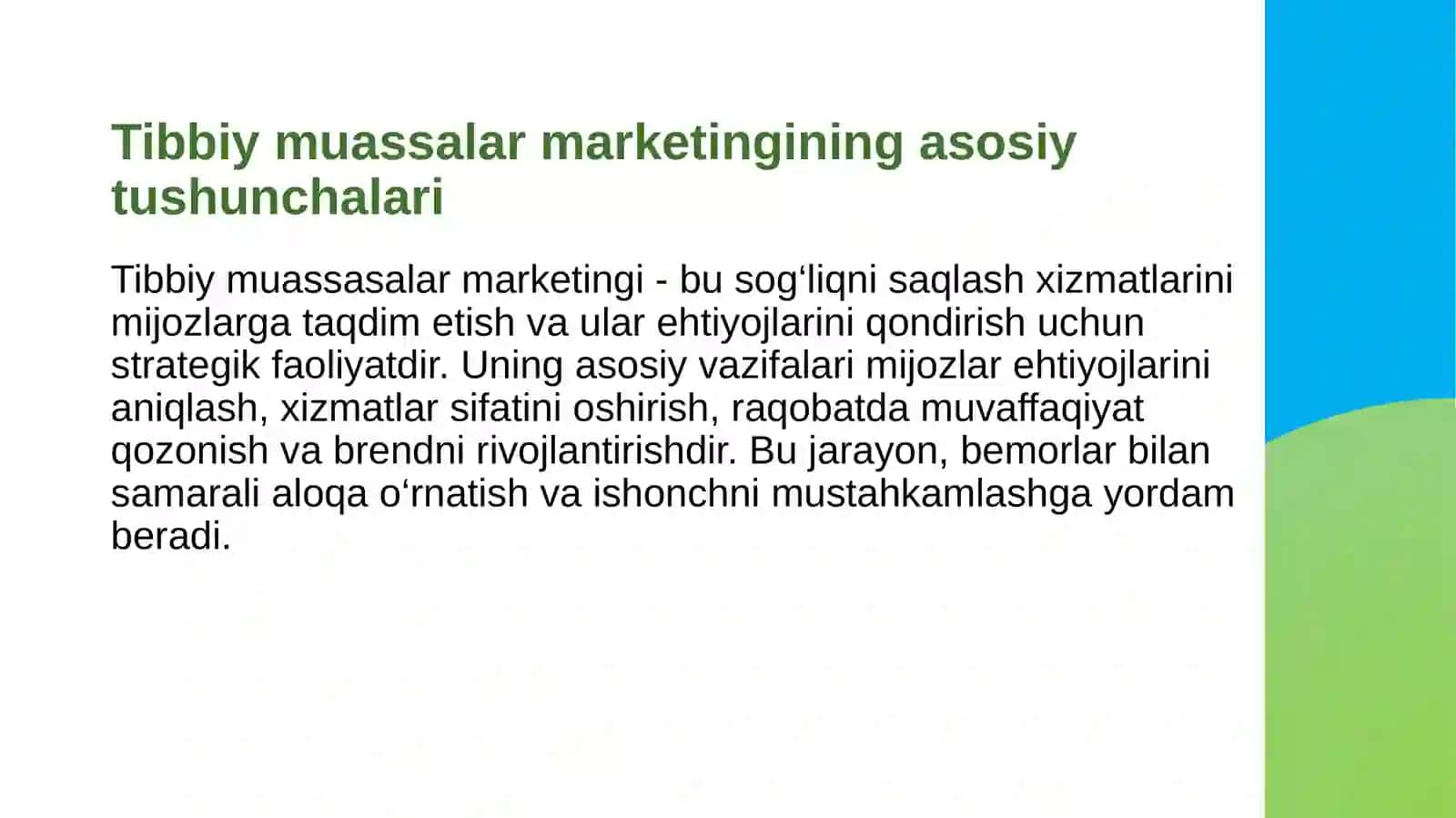 Tibbiy muassasalar marketingi 3