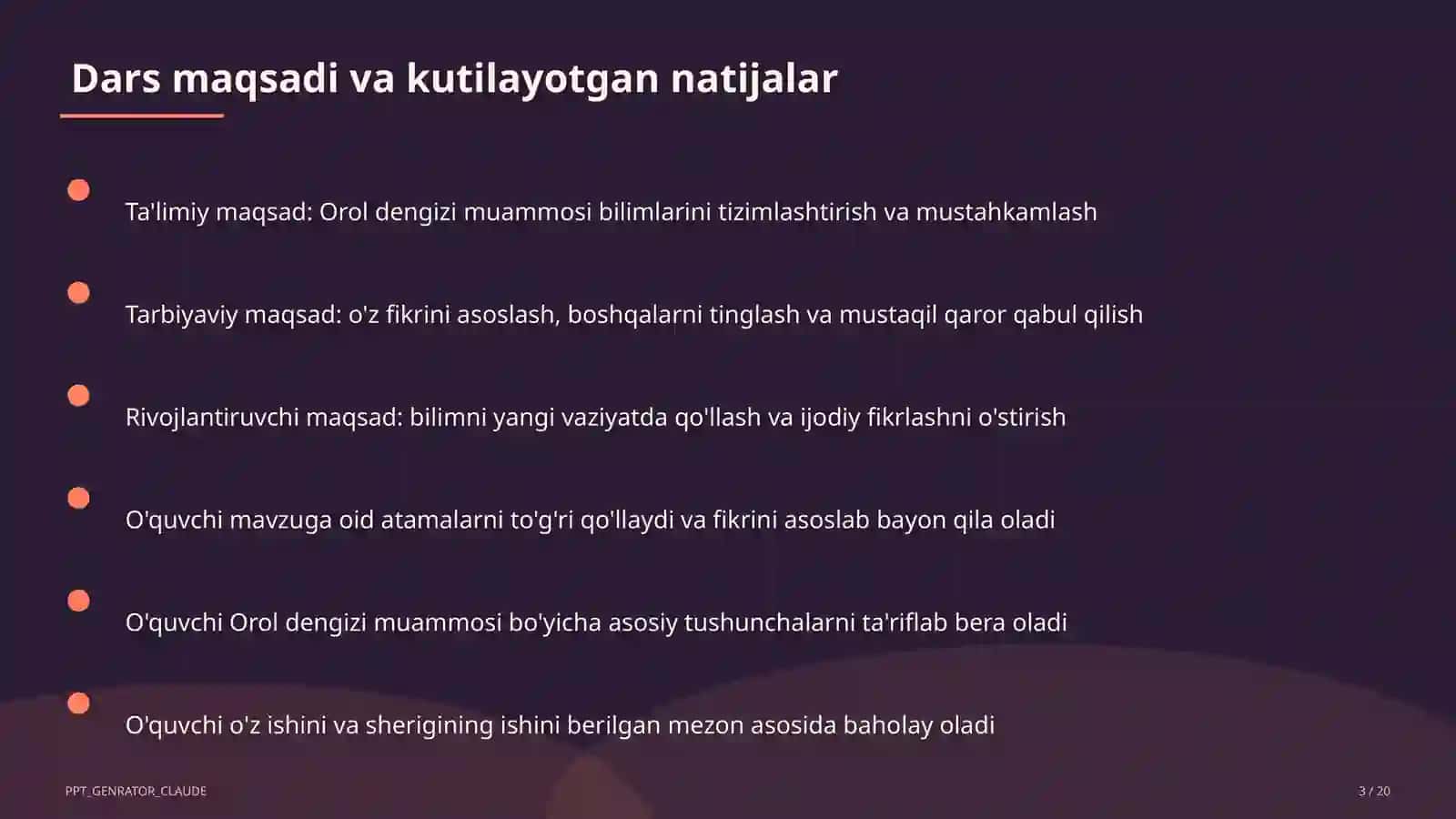Orol dengizi muammosi (8-sinf) 3