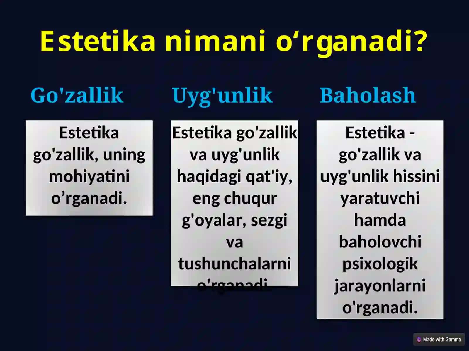 Estetika falsafasi 3