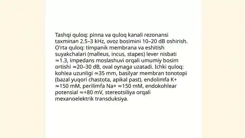 Eshitish biofizikasi elementlari 3