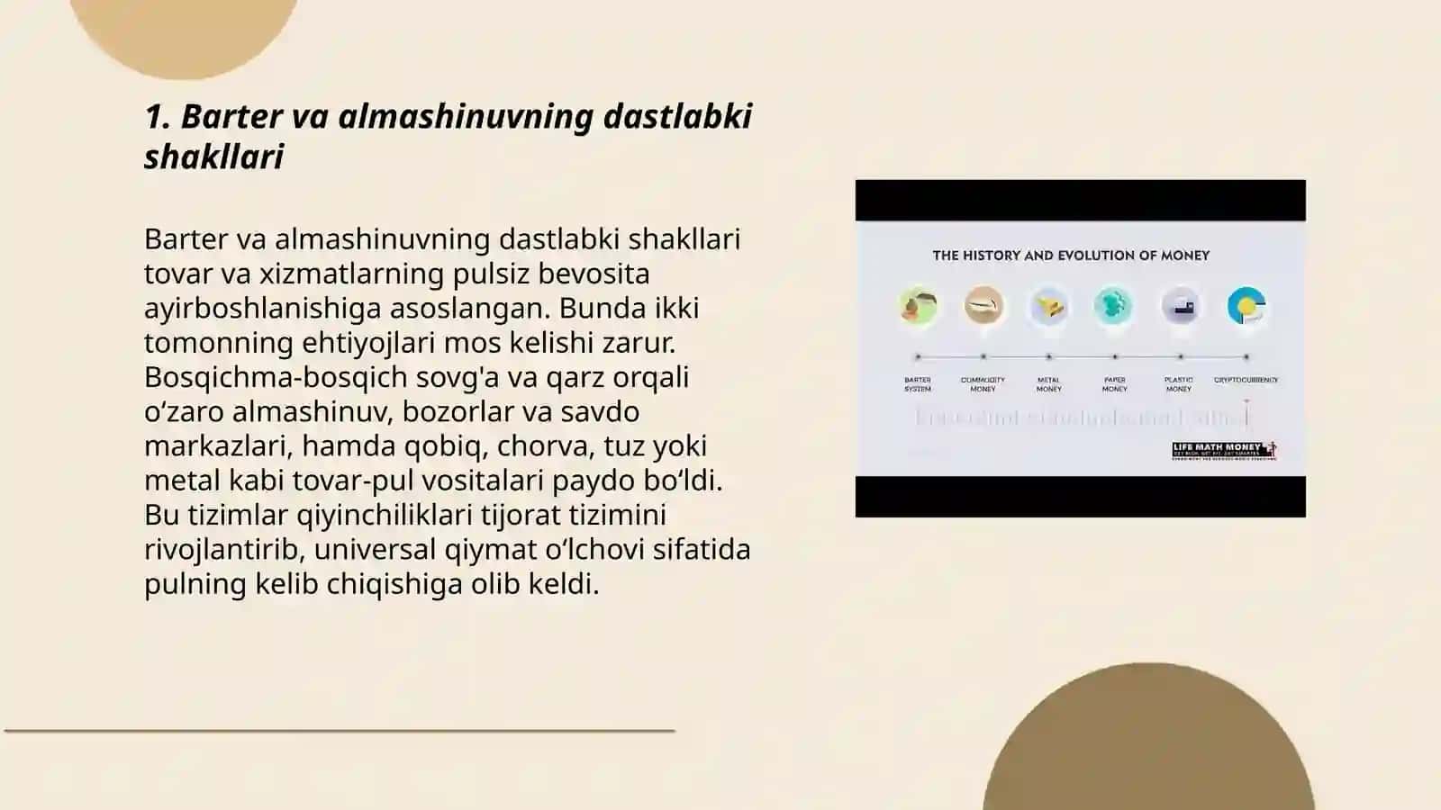 Pul shakllari va turlarining evolyutsiyasi 3