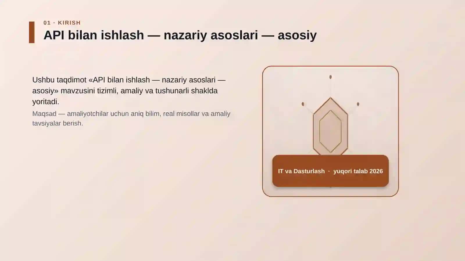 API bilan ishlash — nazariy asoslari — asosiy 3