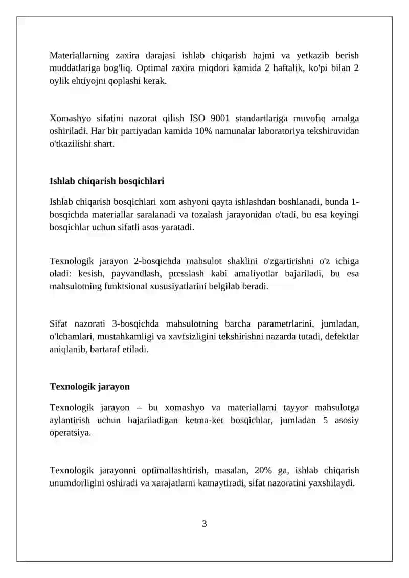Ishlab chiqarish jarayoni va uning natijalari 3