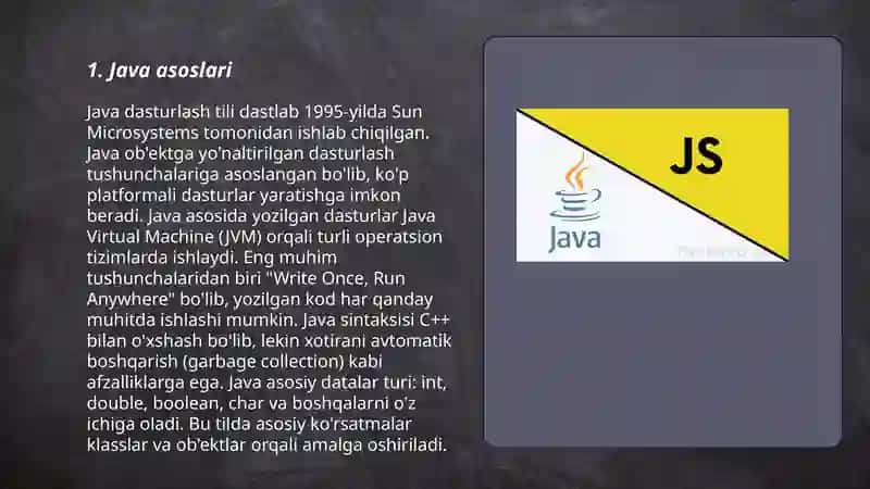 Java dasturlashda Mar Pirmatov Farrux 3