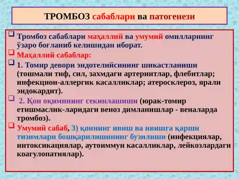 Тромбоз. Эмболия. Стаз. Инфаркт 3