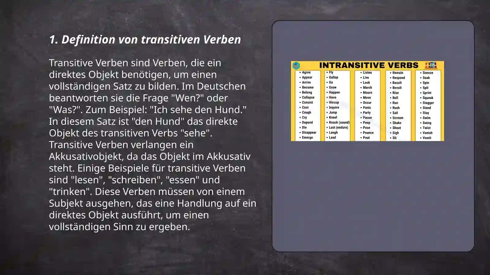 Transitive und Untransitive Verben 3