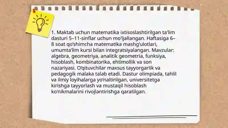 Matematikaga ixtisoslashgan dasturlar 3