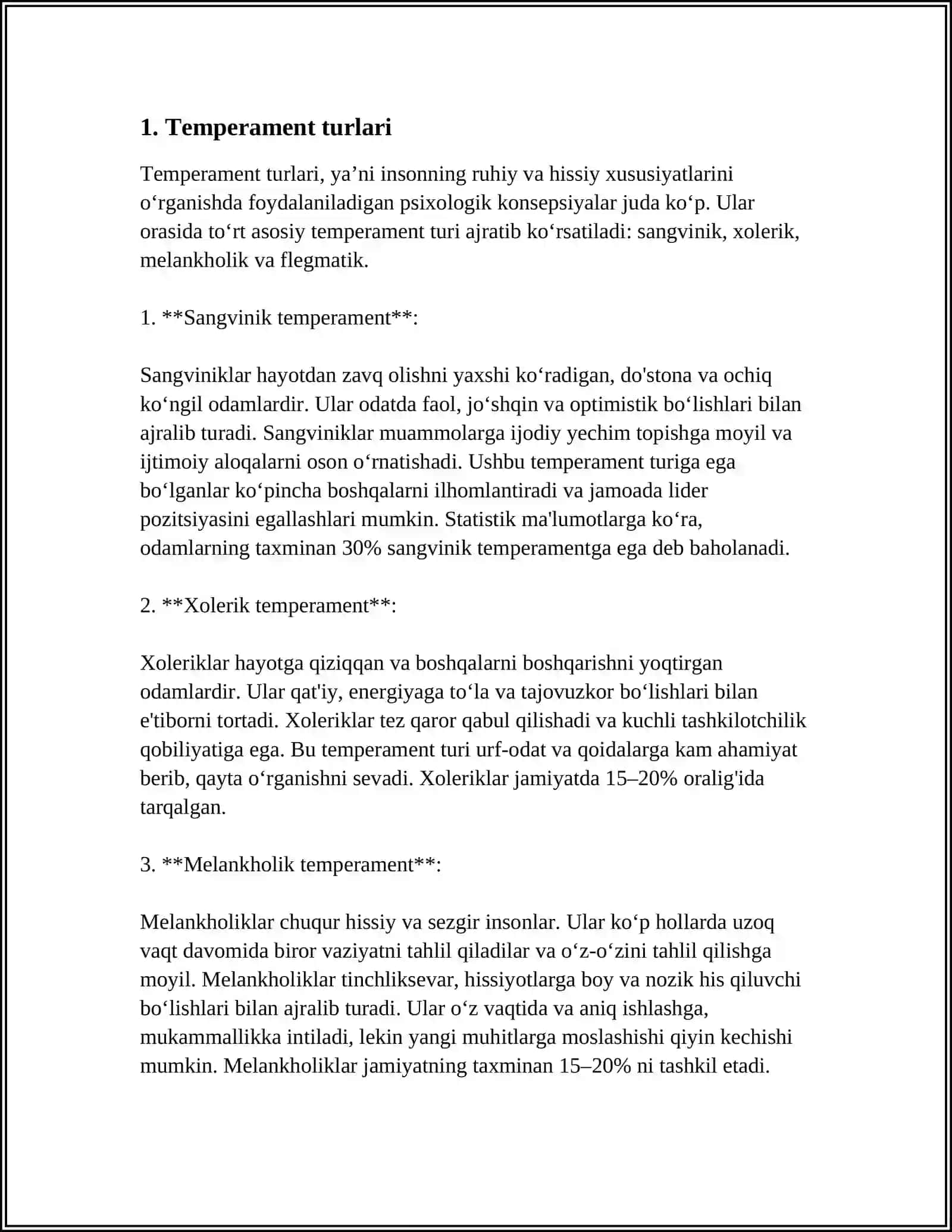 TEMPERAMENT VA UNING TIPLARI 3
