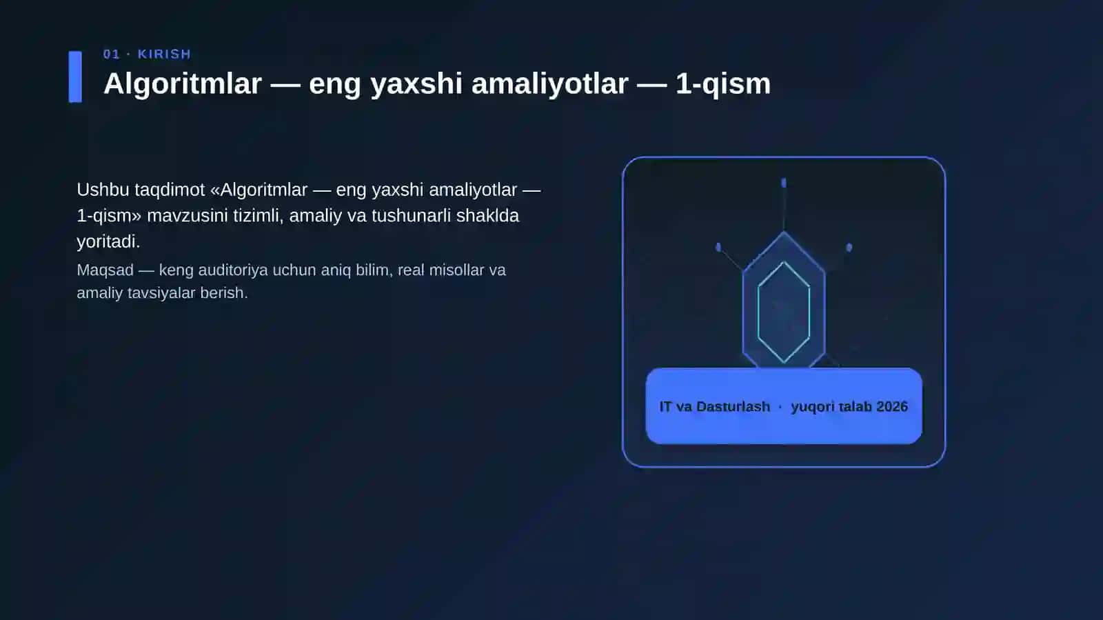 Algoritmlar — eng yaxshi amaliyotlar — 1-qism 3