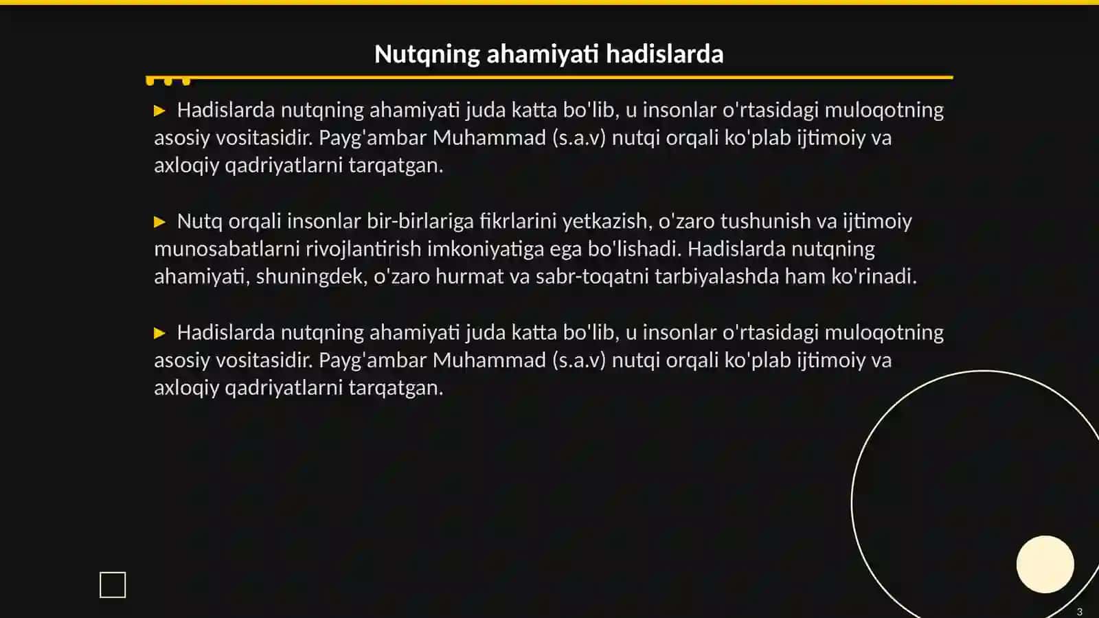 Hadislarda nutq va nutq odobi haqida 3