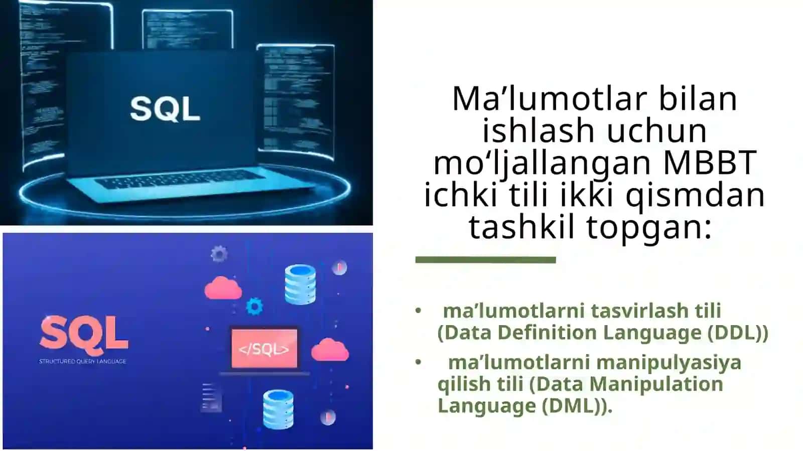MA’LUMOTLAR BAZASIDA SQLDAN FOYDALANISH 3