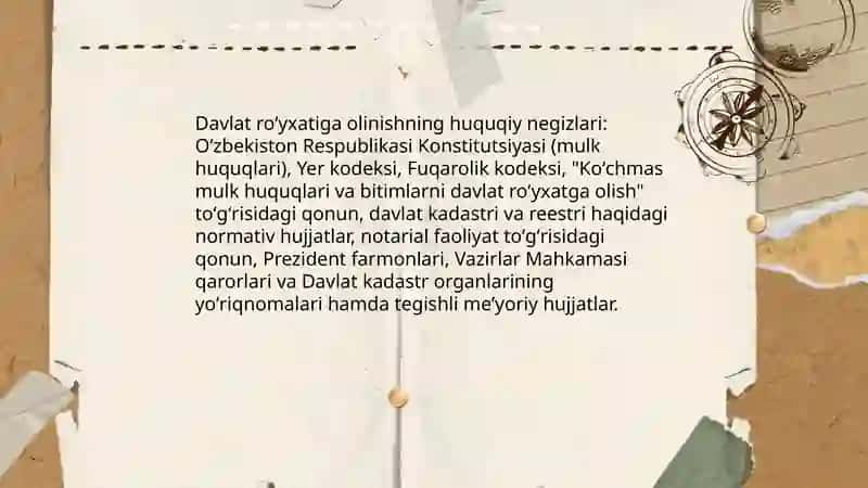 Yer uchastkalariga boʻlgan huquqlarni davlat roʻyxatidan oʻtkazish xususiyatlari 3