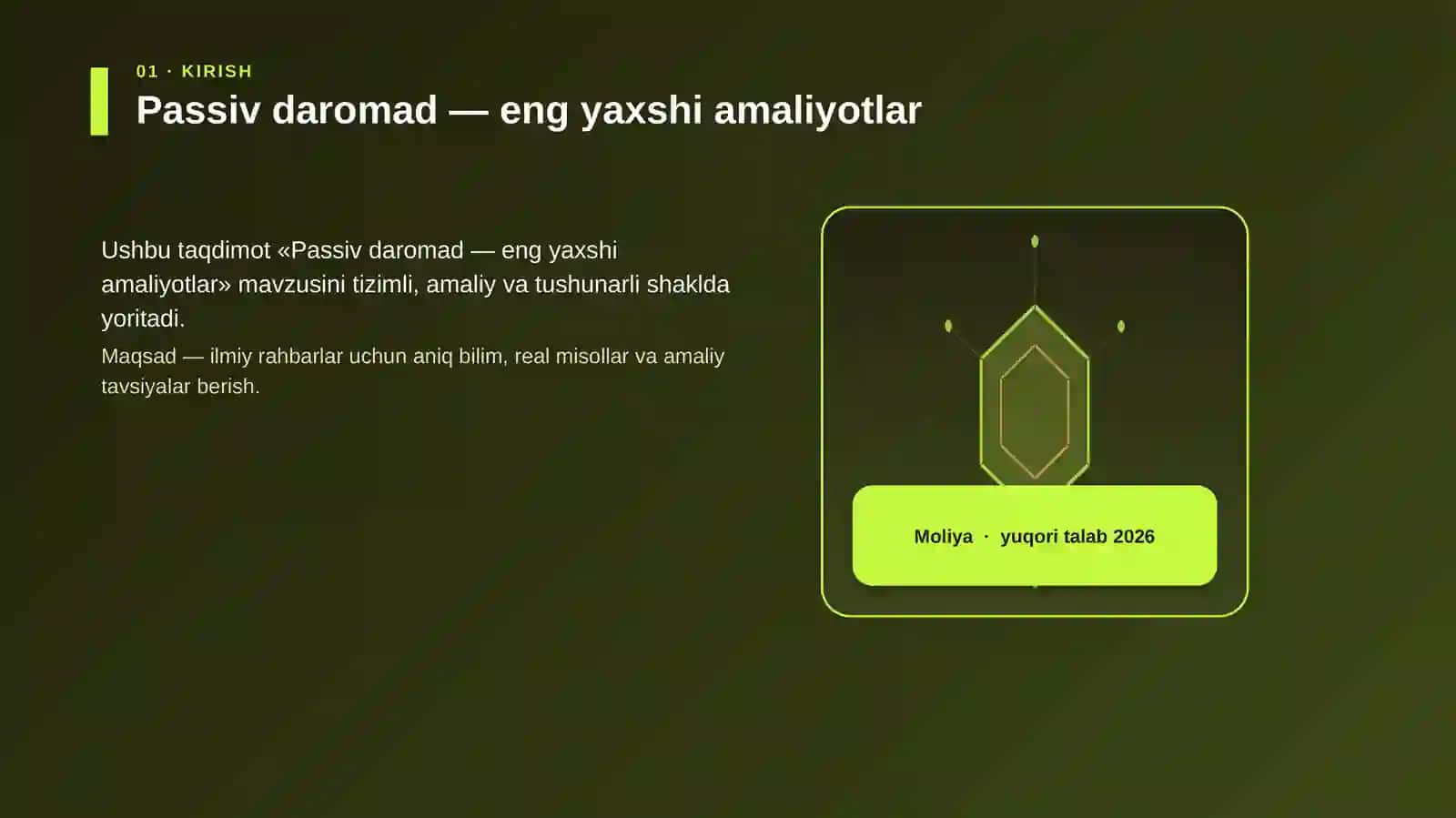 Passiv daromad — eng yaxshi amaliyotlar 3
