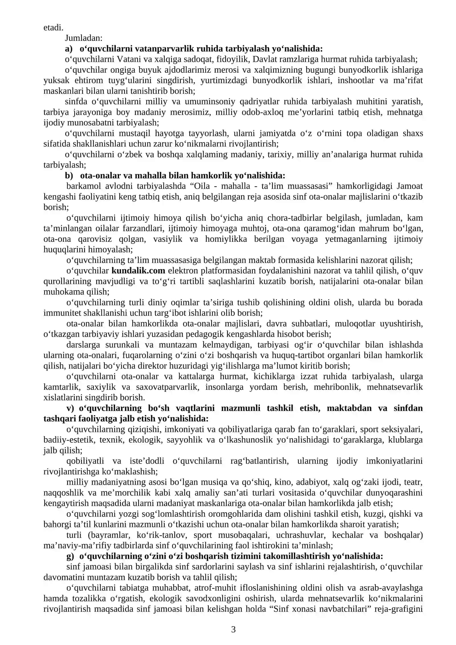 Umumiy o'rtta ta'lim Sinf Rahbari Daftari 3