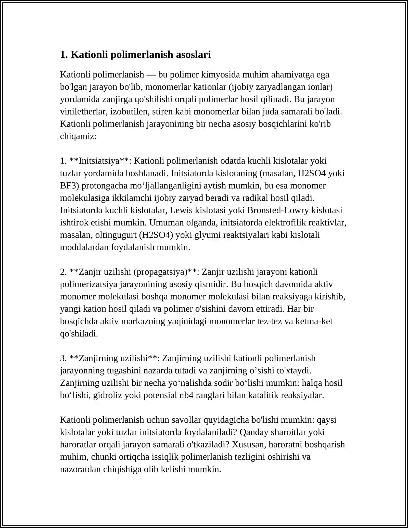 KATIONLI POLIMERLANISH 3