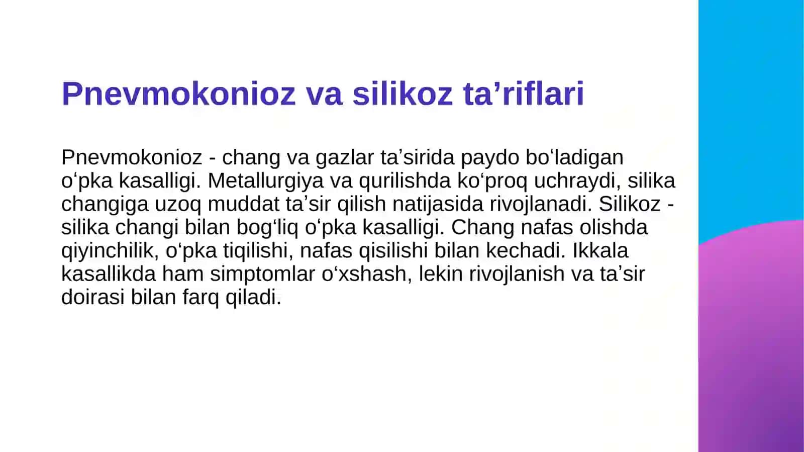 Pnevmokonioz va silikoz 3