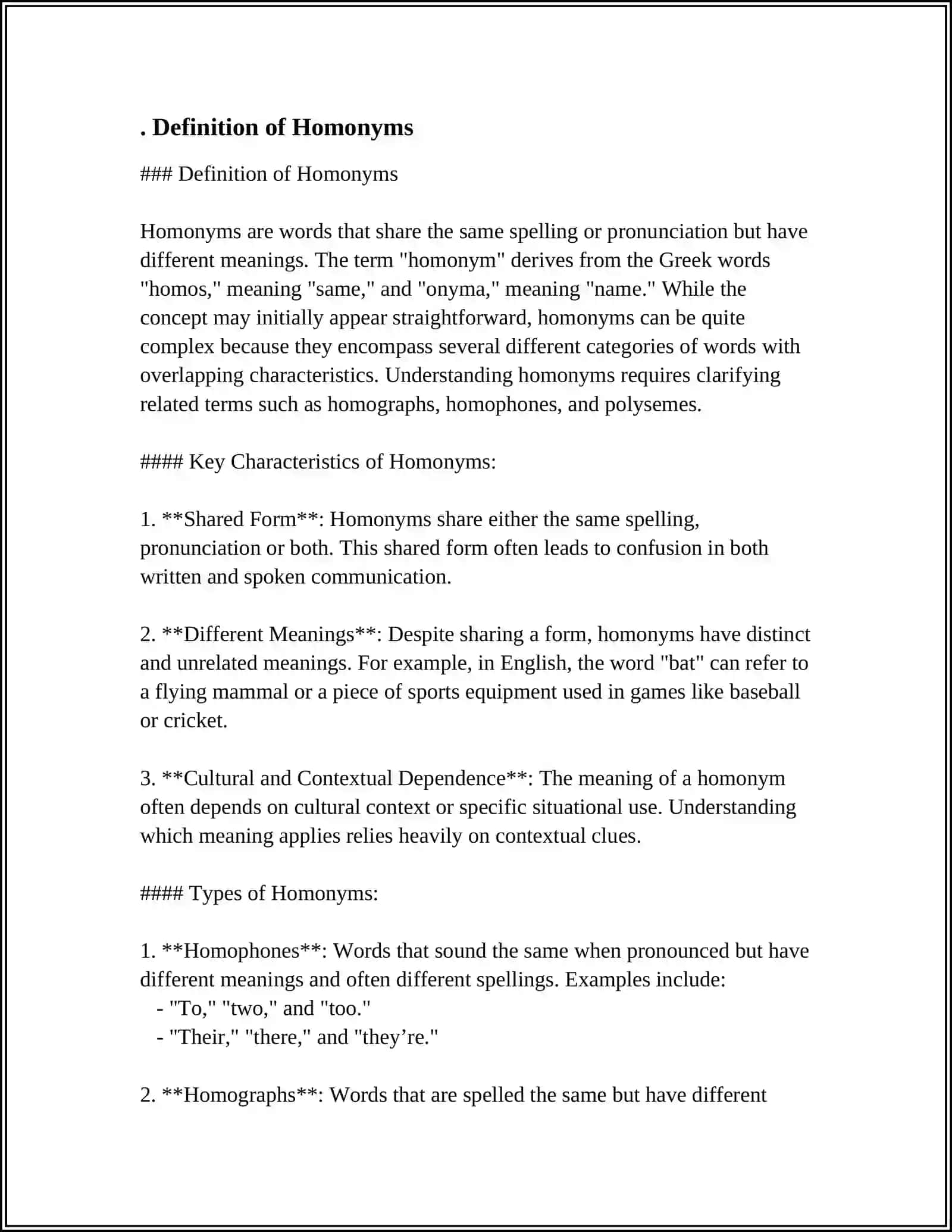 HOMONYM AND ITS TYPES 3