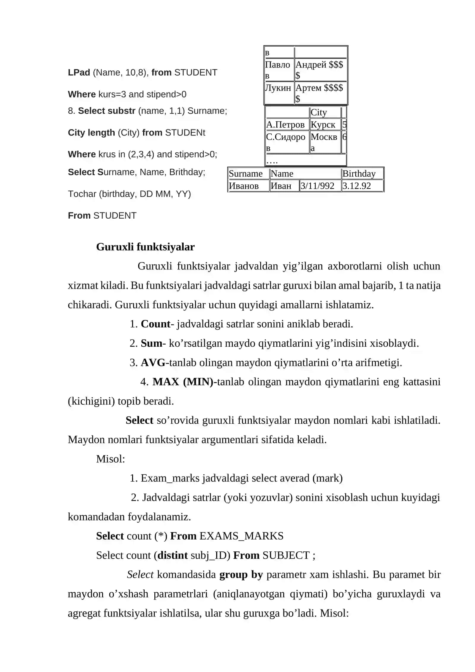 Mavzu: Funksiyalar bilan ishlash 3