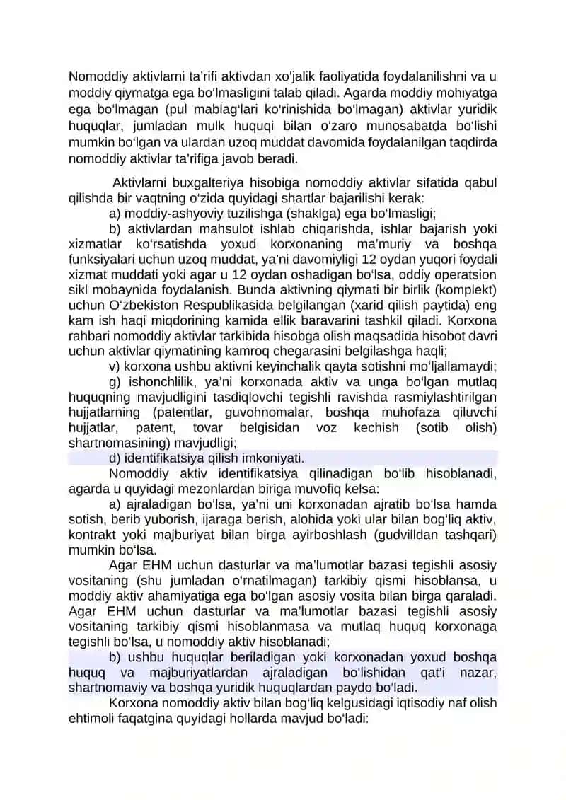 Nomoddiy aktivlar referati 3