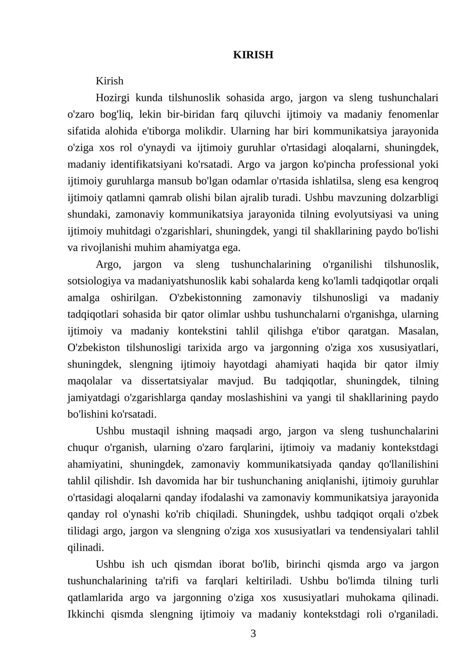 Argo, jargon, sleng 3