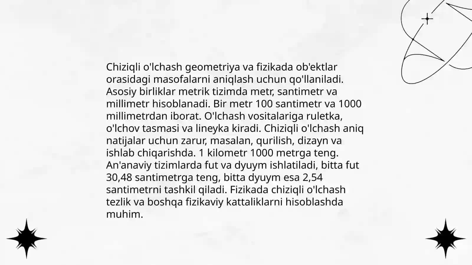O'lchash turlari 3
