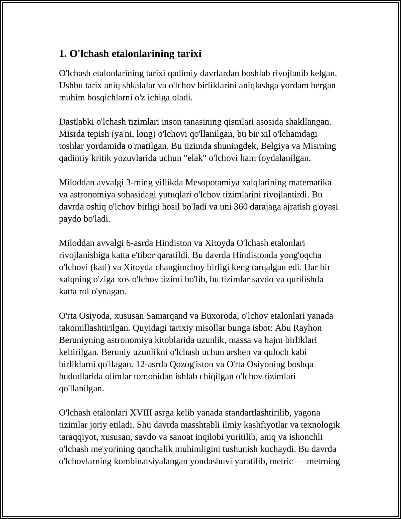 O’LCHASH ETALONLARINI IZLASH 3