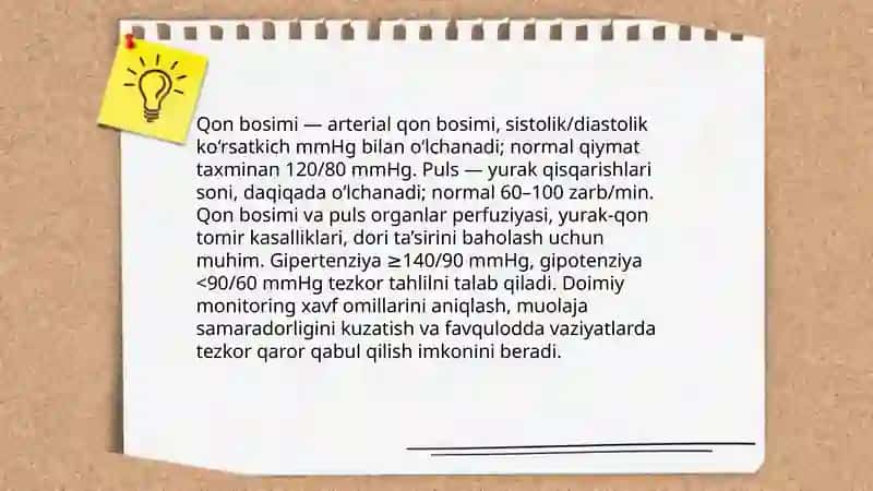 Qon bosimini va puls o'lchash 3