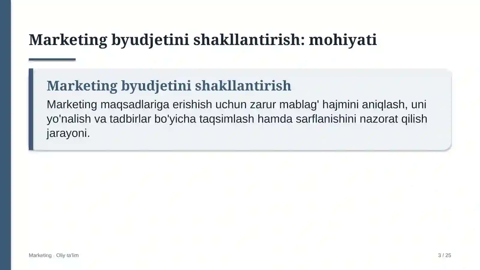 Transformator zavodlarida marketing budjetini shakllantirish 3