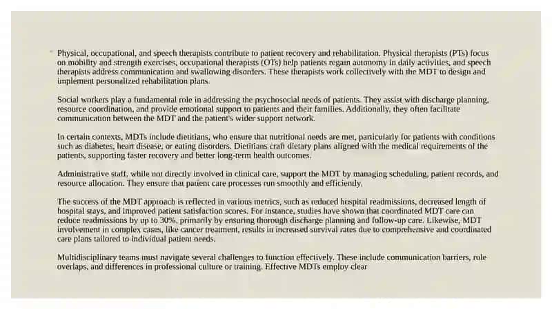 Roles in a Hospital Team 3