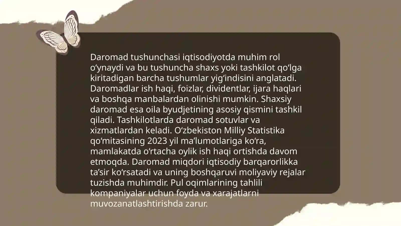Daromad:shakllanishi, hisobga olish va moliyaviy hisobotda aks ettirish 3