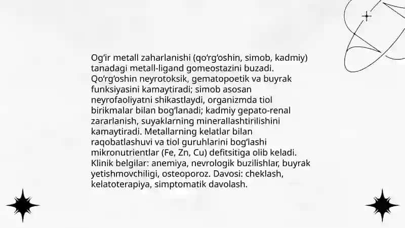 Tananing metall-ligand gomeostazining buzilishi mumkin bo‘lgan holatlar 3