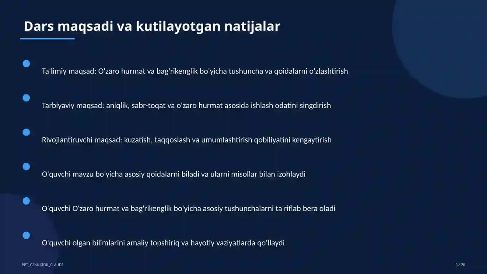 O'zaro hurmat va bag'rikenglik (7-sinf) 3