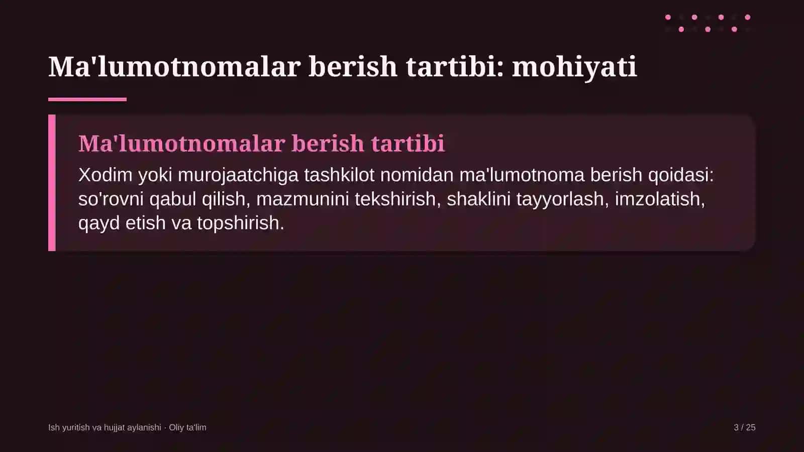 IT-kompaniyalarda ma'lumotnomalar berish tartibini belgilash 3