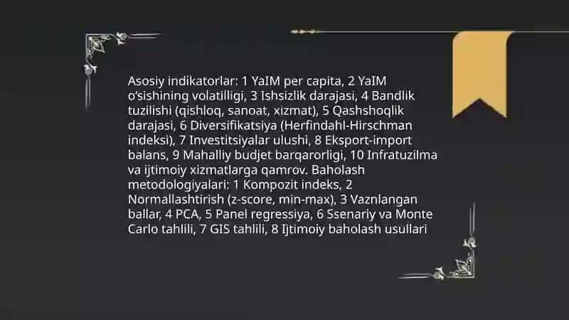 Hududlarning iqtisodiy salogiyati va barqaror iqtisodiy o'sish 3