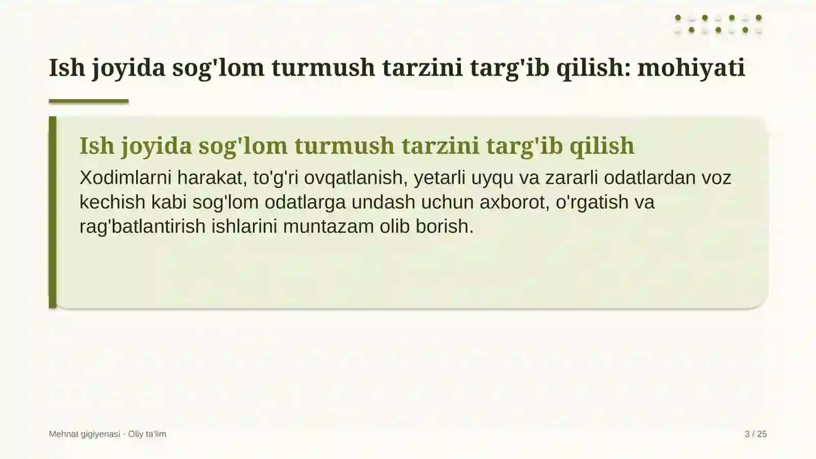 sutchilik fermalarida ish joyida sog'lom turmush tarzini targ'ib qilish 3984 3