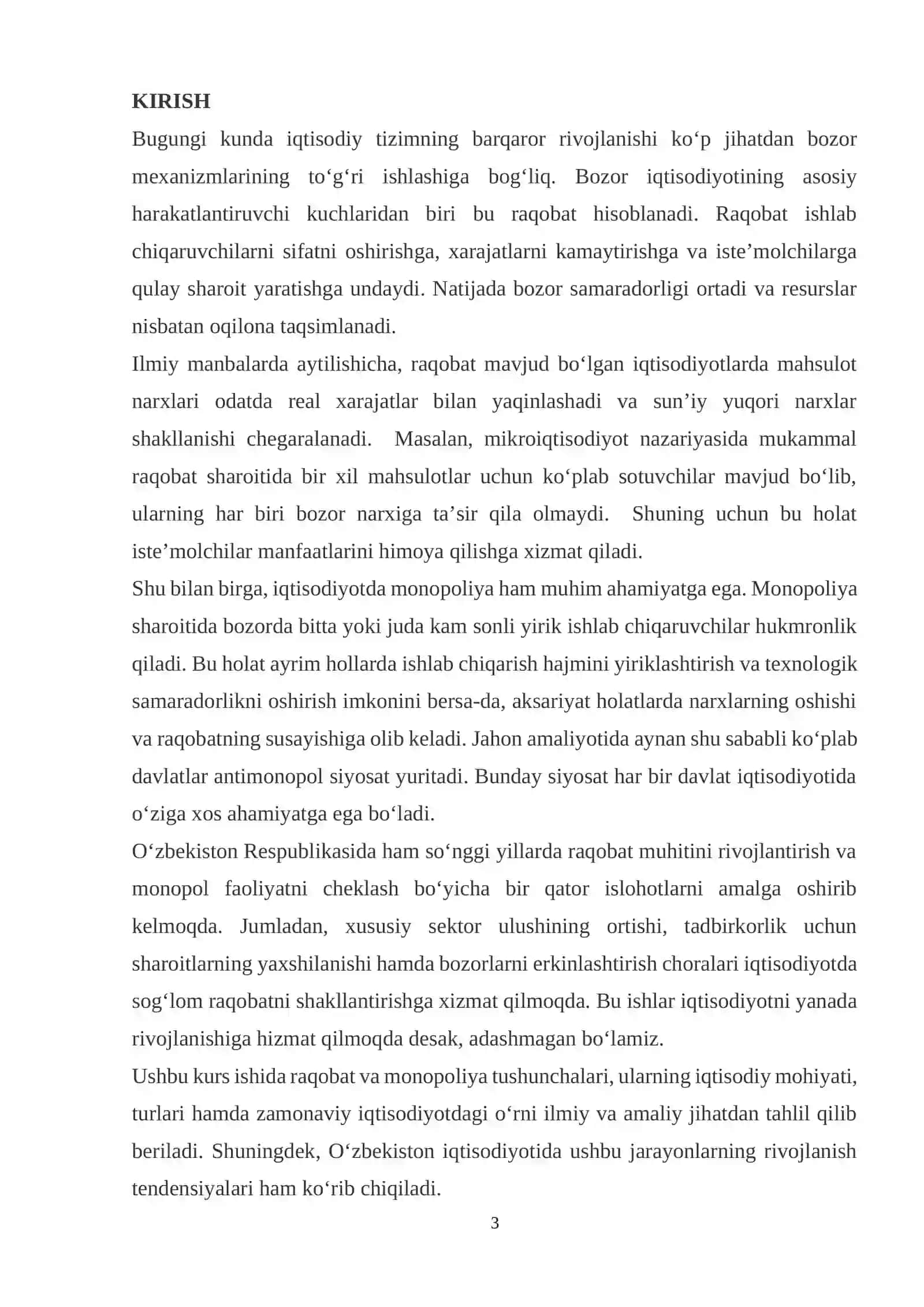Raqobat va manapoliya 3