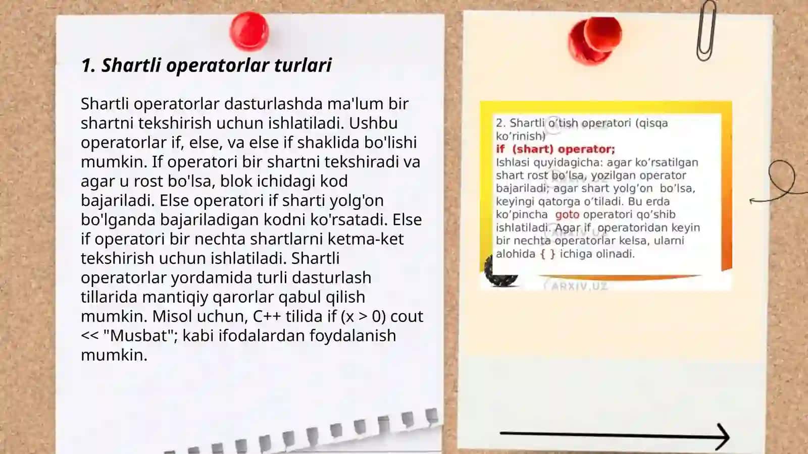 Shartli operatorlar 3