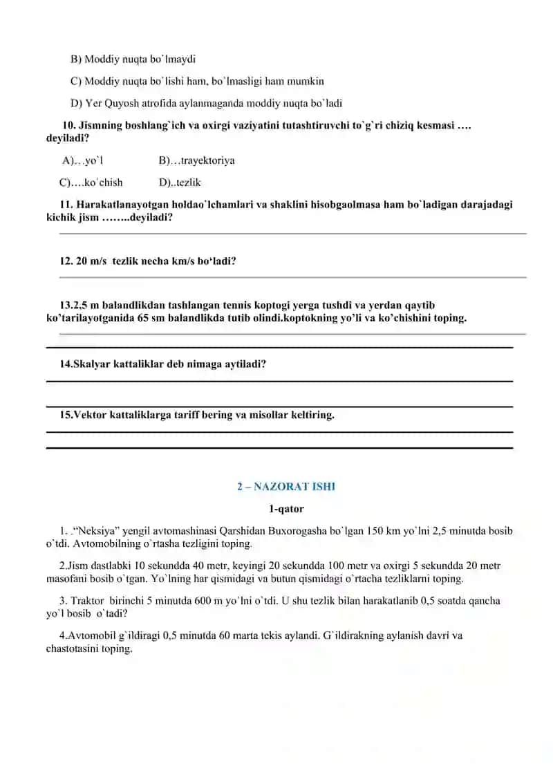 Laboratoriya ishi va nazorat ishi 3
