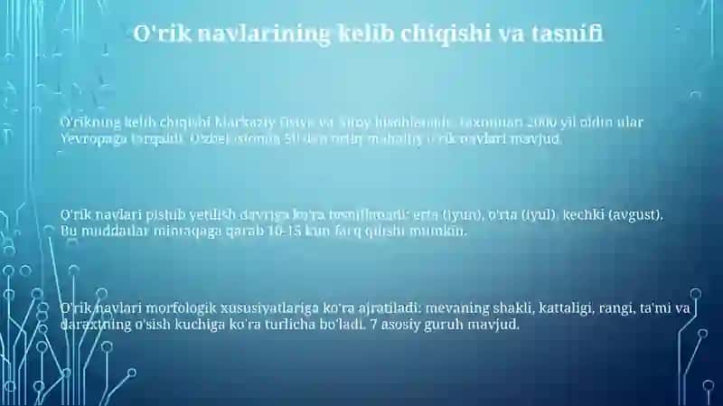 O'rik Navlari 3