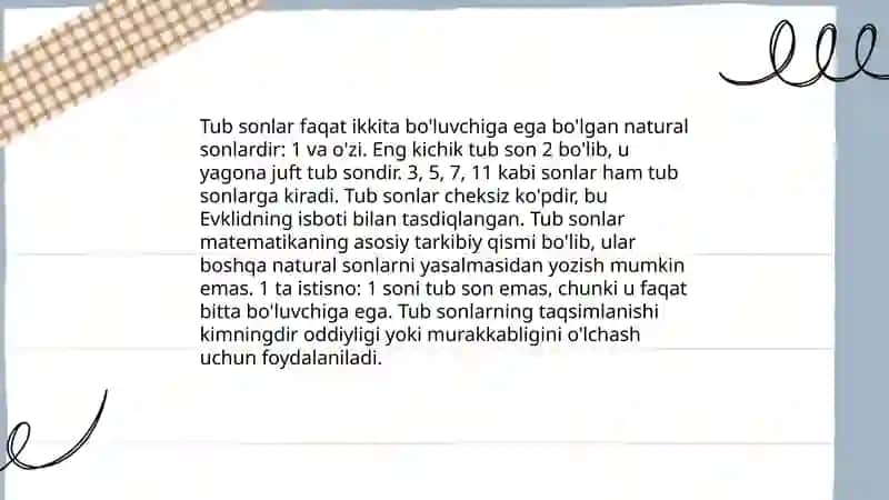 Tub va murakkab sonlar 3