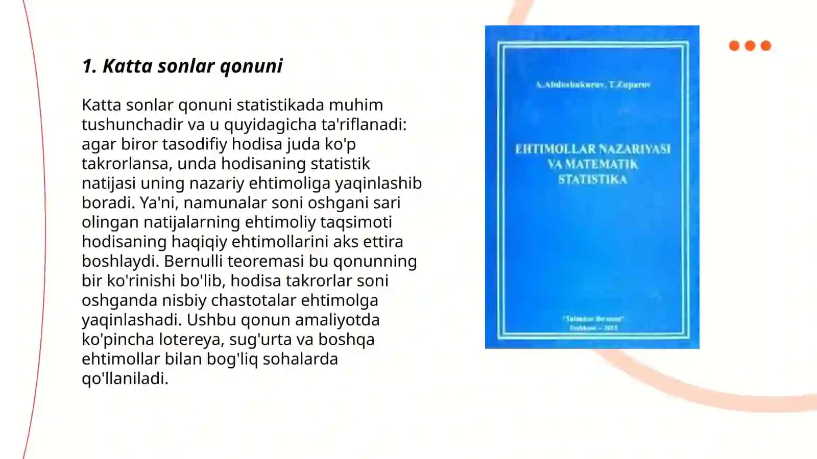 Ehtimollar nazariyasi teoremalari 3