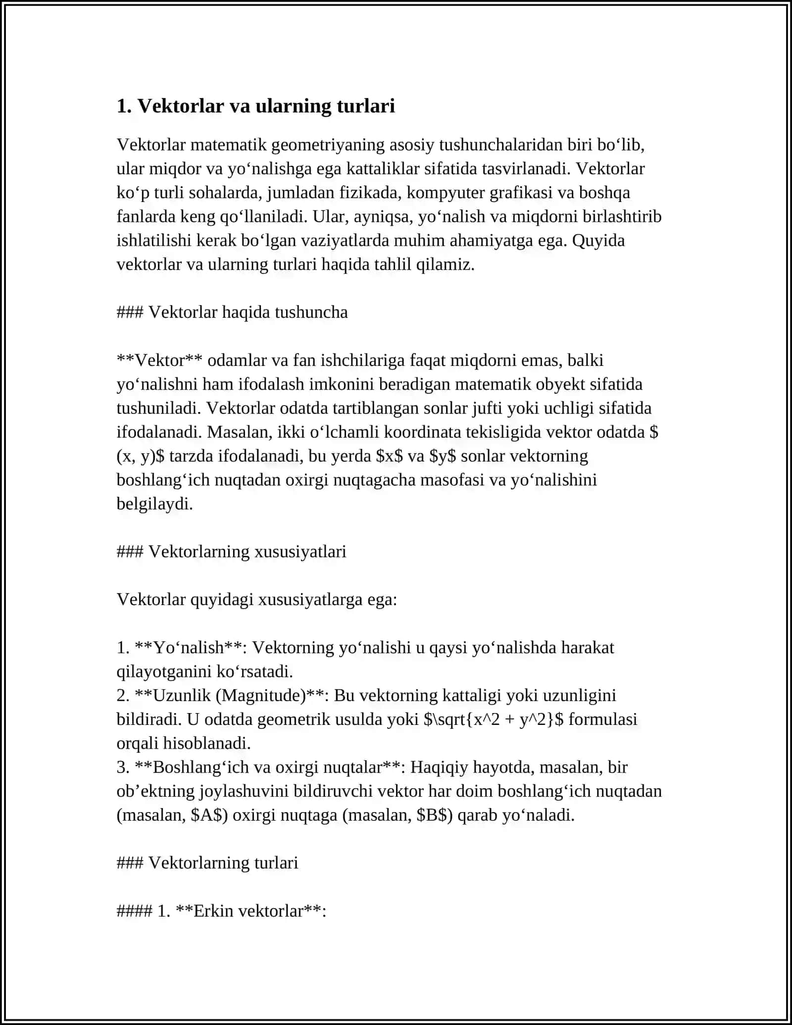 VEKTORLAR. ULAR USTA DA AMALLAR 3