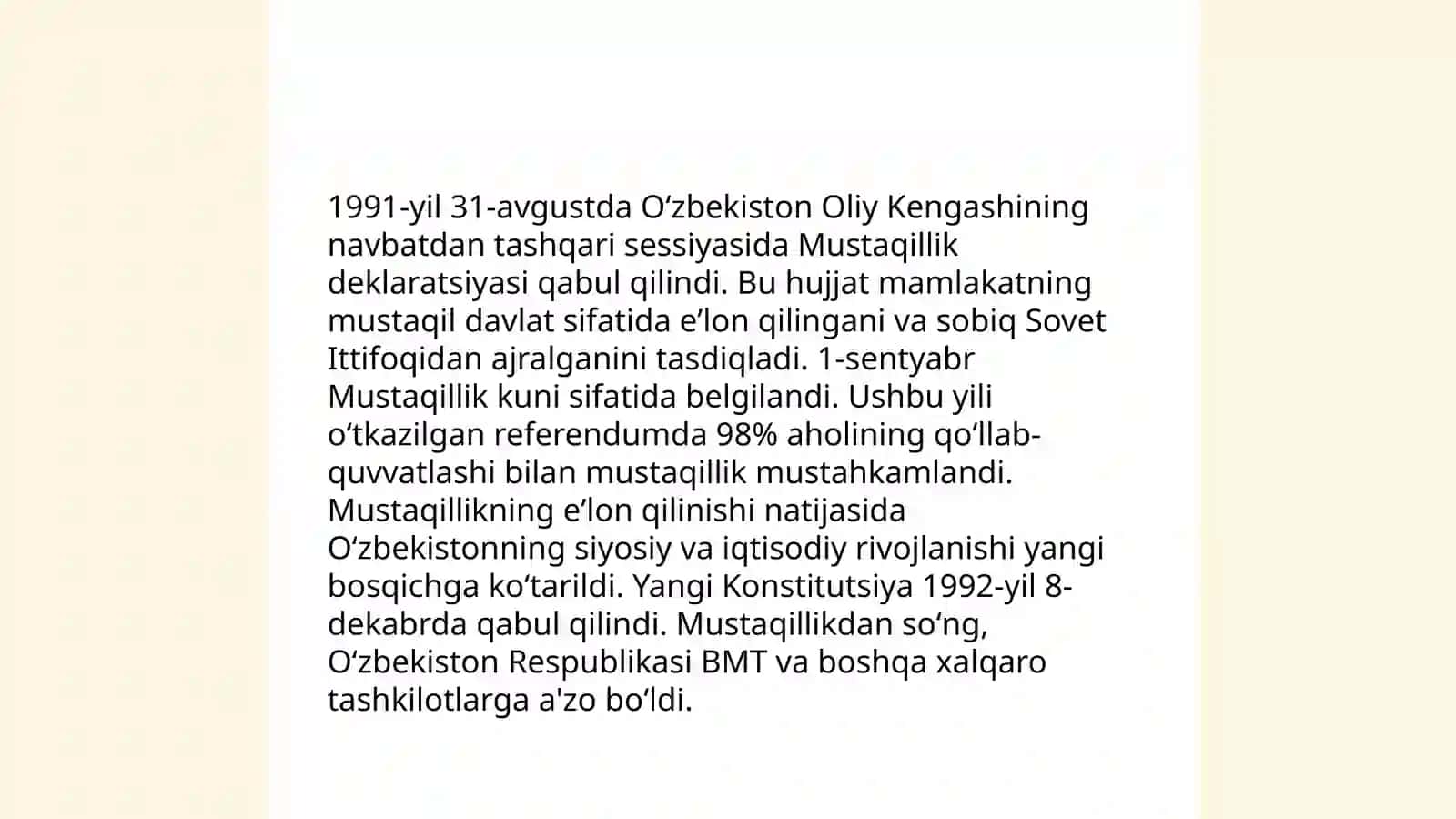 O'ZBEKISTONNING MUSTAQILLIK YILLARI 3