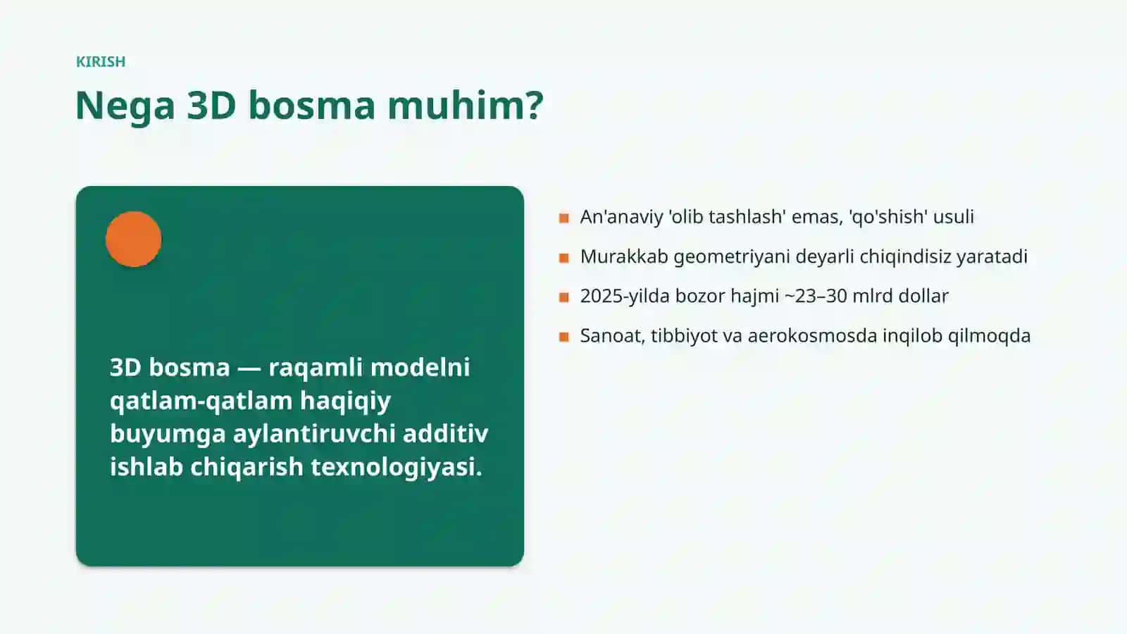 ADDITIV ISHLAB CHIQARISH 3