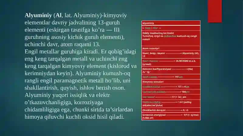 Alyuminiy va uning birikmalari 3
