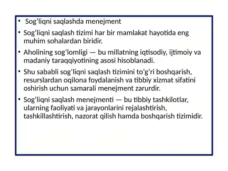 Sog'liqni saqlashda menejment 3
