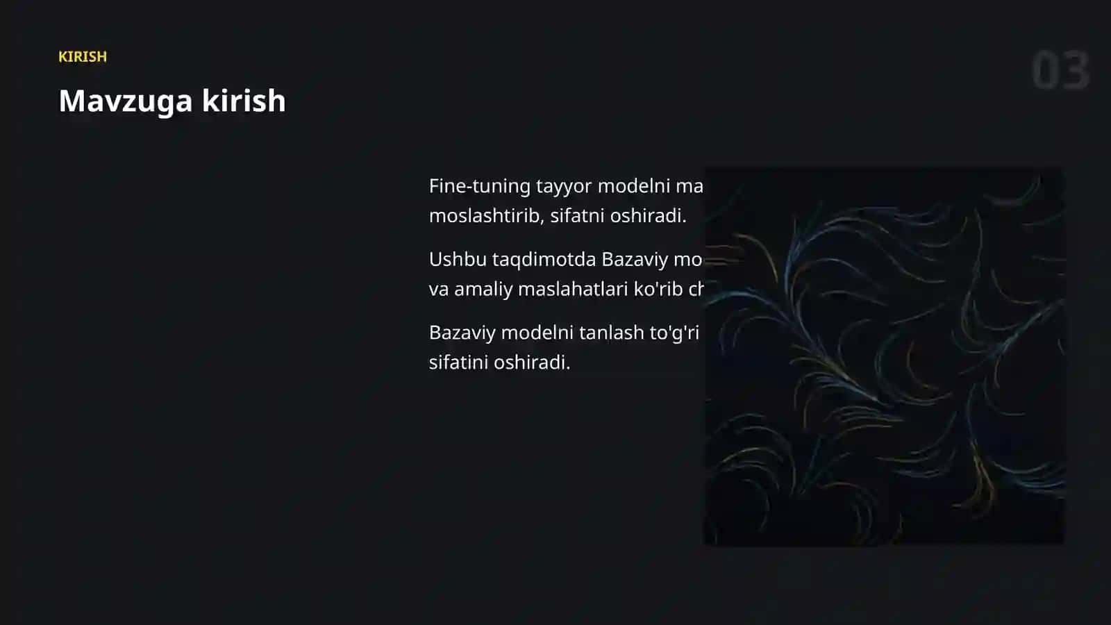 Bazaviy modelni tanlash (Fine-Tuning) 3