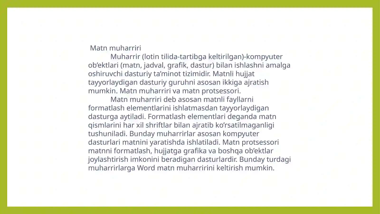 Informatika o'qitish metodikasi 3